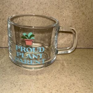 Source Unknown Clear Glass Mug with Plant Design